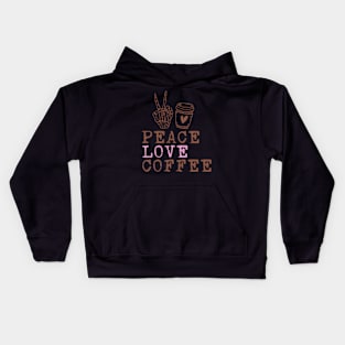 Peace Love Coffee Kids Hoodie